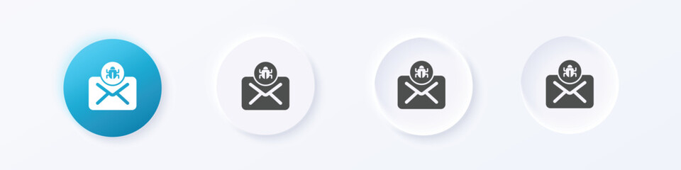 templateEmail spam icon. Neumorphism round style button design vector