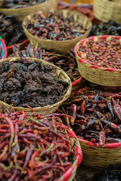 Mexican dry chiles in Mexican Market