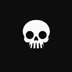 Fototapeta premium Cute cartoon skull symbol logo icon. The decoration element for Halloween.