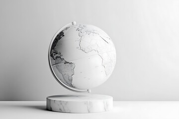 Globe 3d. Earth world map. Global digital communication modern realistic sphere planet. 3D rendering