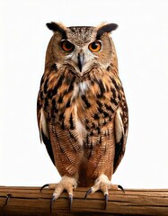 owl on a branch in white background