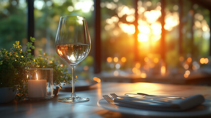 glass of wine on table