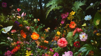 Enchanted Garden: A Contrast of Innocence and Temptation in a Whimsical Fantasy Land