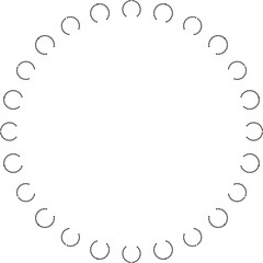 Monogram black circle isolated on white background