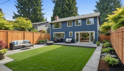 Spacious Seattle Real Estate With a Large Backyard Perfect for Gatherings. Generative AI