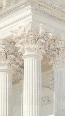 Naklejka premium Close-up of ornate columns showcasing classical architectural design.
