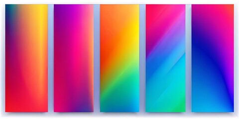 Fototapeta premium A vibrant collection of abstract gradient backgrounds, showcasing a spectrum of colors transitioning from warm to cool hues.