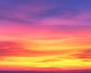 Obraz premium A vibrant sunset with hues of pink, purple, and orange blending together in a serene sky, creating a breathtaking and peaceful atmosphere.