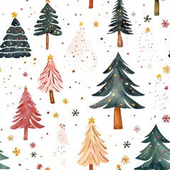 Obraz premium Repetitive pattern seamless background tile of Christmas tree for holiday
