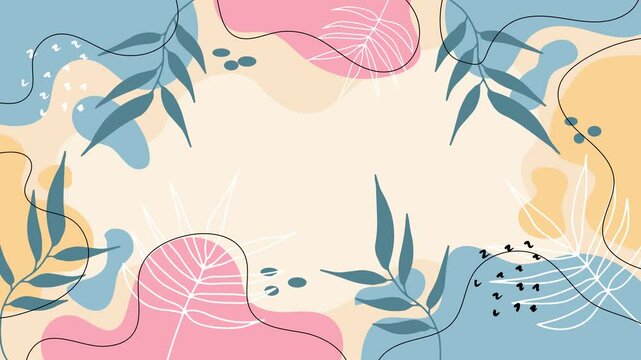 modern stylish elegant design featuring soft pastel floral patterns seamless 4k video background motion pop art design