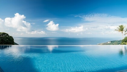 A luxury hotel infinity pool with the ocean at its edge