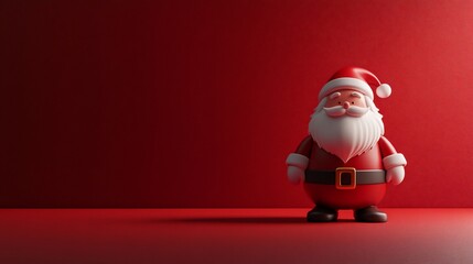 Smiling Santa Claus with red background.
