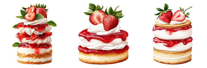 Deliciously Decadent Strawberry Cream Cakes Perfect for Any Celebration or Dessert Table