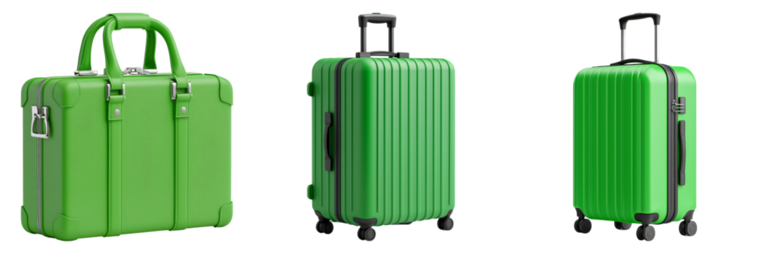 Stylish Green Luggage Set Modern Travel Essentials for Adventurers and Jet-setters