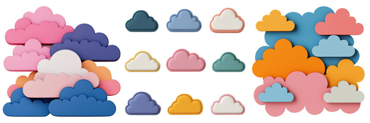 Obraz premium Vibrant Cloud Shapes in Creative Composition for Artistic Design Inspiration