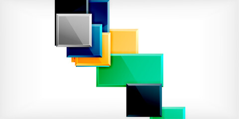 Colorful squares and rectangles. Vector Illustration For Wallpaper, Banner, Background, Card, Book Illustration, landing page