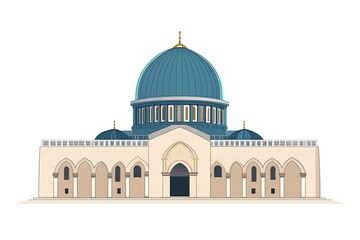 dome of the rock mosque vector illustration for israa and Miraj or Al-Isra wal Mi'raj, the Night Journey of Ascension of Prophet Muhammad to heaven.

