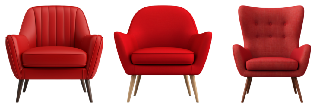 Stylishly Designed Red Armchairs Perfect for Modern Living Spaces and Decor Enhancement