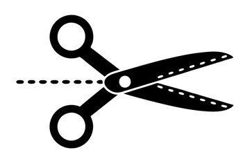 Scissors silhouette icon vector illustration on white background.