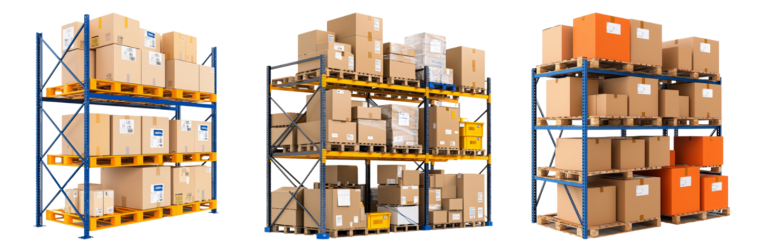 Efficient Warehouse Organization Optimizing Space with Stackable Cardboard Boxes on Pallets