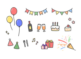 パーティのアイコンイラストセット