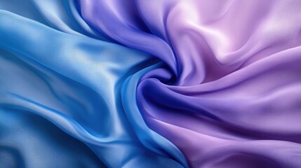 Obraz premium Dynamic and soft, a 3D rendering of vibrant blue and purple fabric swirling in elegant motion, creating a soothing and fluid abstract design with a soft, textured feel