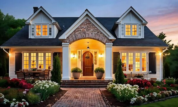 Beautiful Brick House with Floral Yard