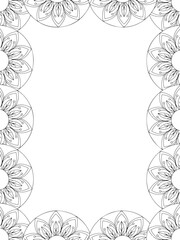 All these designs are hand-drawn and unique 
Flower Border is a Beautiful black and white illustration for adult coloring book,
This is a printable Beautiful Zentangle Coloring page for KDP Interior,
