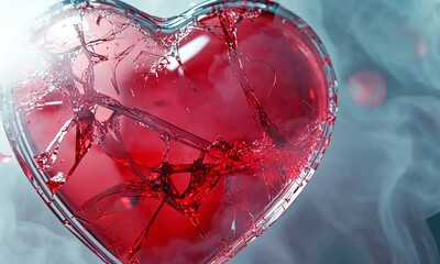 heart with ice cubes in water - Powered by Adobe