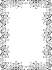 All these designs are hand-drawn and unique 
Flower Border is a Beautiful black and white illustration for adult coloring book,
This is a printable Beautiful Zentangle Coloring page for KDP Interior,