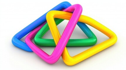 Fototapeta premium Glowing Neon Cube with Colorful Edges and Holographic Effect