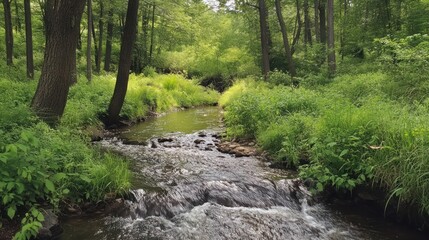 Obraz premium Serene Forest Stream