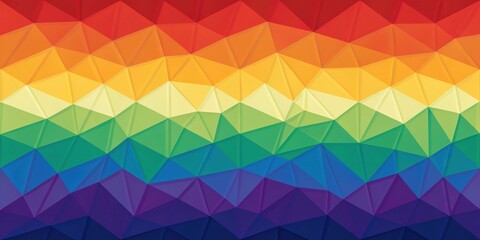 Obraz premium A low-poly abstract background featuring a vibrant spectrum of colors arranged in a geometric pattern.