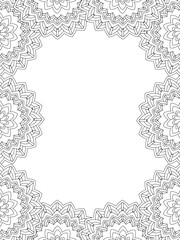 All these designs are hand-drawn and unique 
Flower Border is a Beautiful black and white illustration for adult coloring book,
This is a printable Beautiful Zentangle Coloring page for KDP Interior,