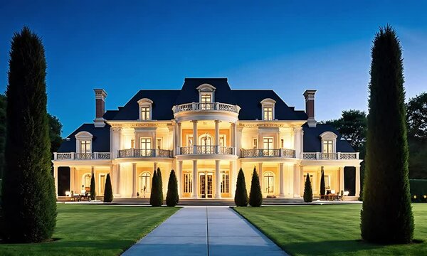 Luxury Home with Grand Pillared Entrance