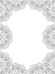All these designs are hand-drawn and unique 
Flower Border is a Beautiful black and white illustration for adult coloring book,
This is a printable Beautiful Zentangle Coloring page for KDP Interior,