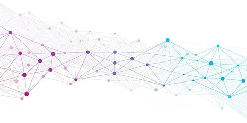 Obraz premium Abstract Geometric Network with Connected Dots and Lines in a Flowing Pattern