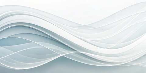 Obraz premium Abstract Gray and White Wave Background with Smooth Curved Lines