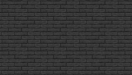 Brick wall texture. Black brick building wall. Black brick wall seamless pattern, texture for kitchen back, interior decoration, plastic panel, building outdoor design. Interior of a modern loft.	
