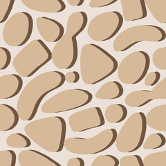 abstract organic shapes seamless pattern illustration in retro style.