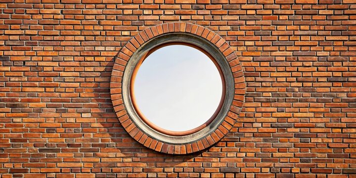 Round window on a brick wall , round, window, circular, brick, wall, architecture, design, exterior, vintage, building