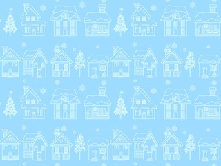 建物のシームレスパターン〈クリスマス〉C-5'