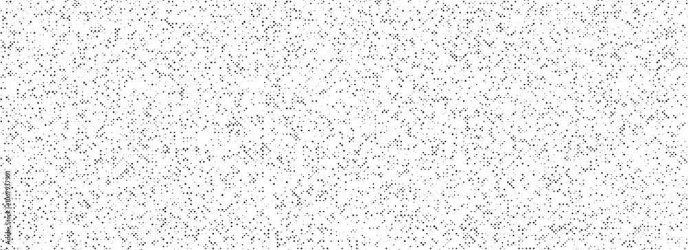 Poster Black dotted noise grid texture. Comic pixel grain pattern. Polka dot particle net wallpaper. Irregular grain overlay backdrop. Grunge net speckle effect. Vector stippling halftone background