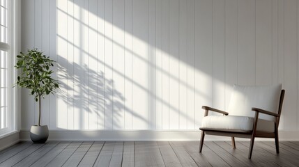 beautiful studio with natural lighting with chair in the background