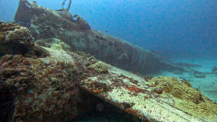 Betty Bomber WWII wreck dive in Chuuk Micronesia