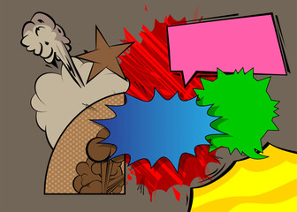 Cartoon background, comic book backdrop. Retro vector comics pop art design.