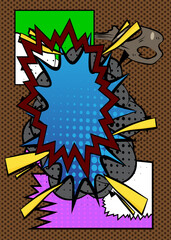 Cartoon background, comic book backdrop. Retro vector comics pop art design.
