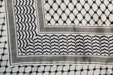 black and white pattern on Arab Keffiyeh, Kaffiyeh, Kuffiyeh, Shemagh scarf