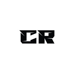 CR monogram logo design letter text name symbol monochrome logotype alphabet character simple logo