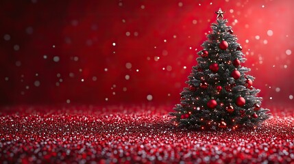 A Christmas tree decorated with ornaments and holiday lights symbolizes festive celebrations, perfect for Christmas-themed greeting cards and banners.